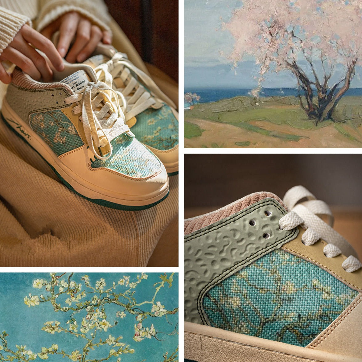 Almond Blossom Sneakers, after Van Gogh