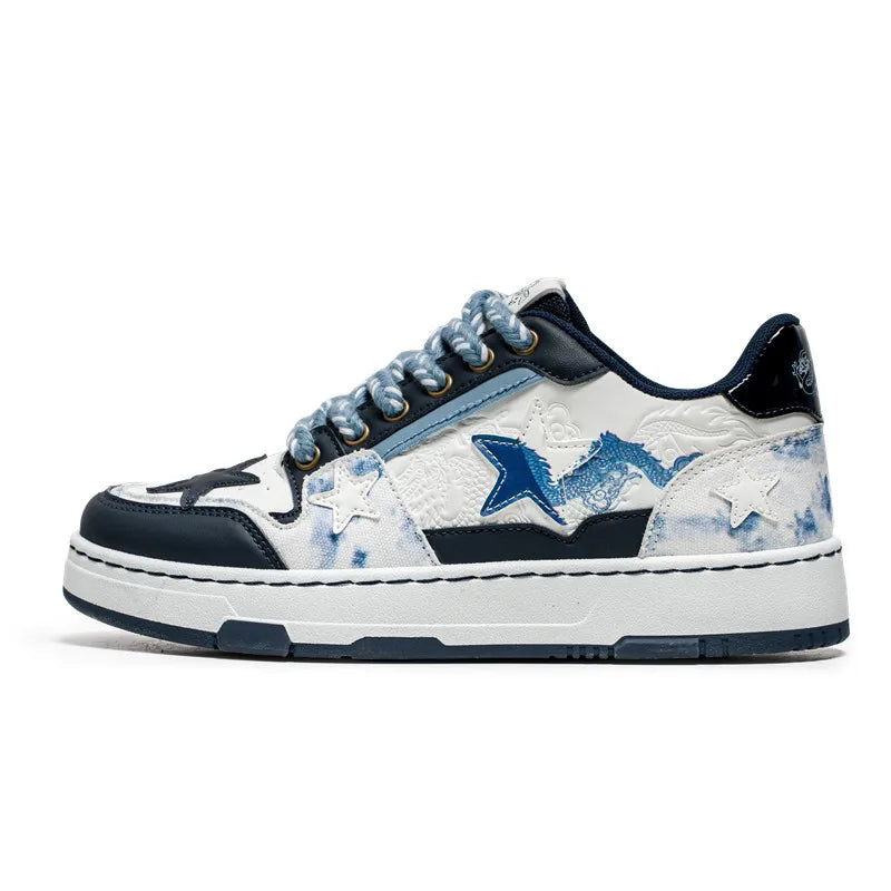 Dragon Relief Leather Sneakers