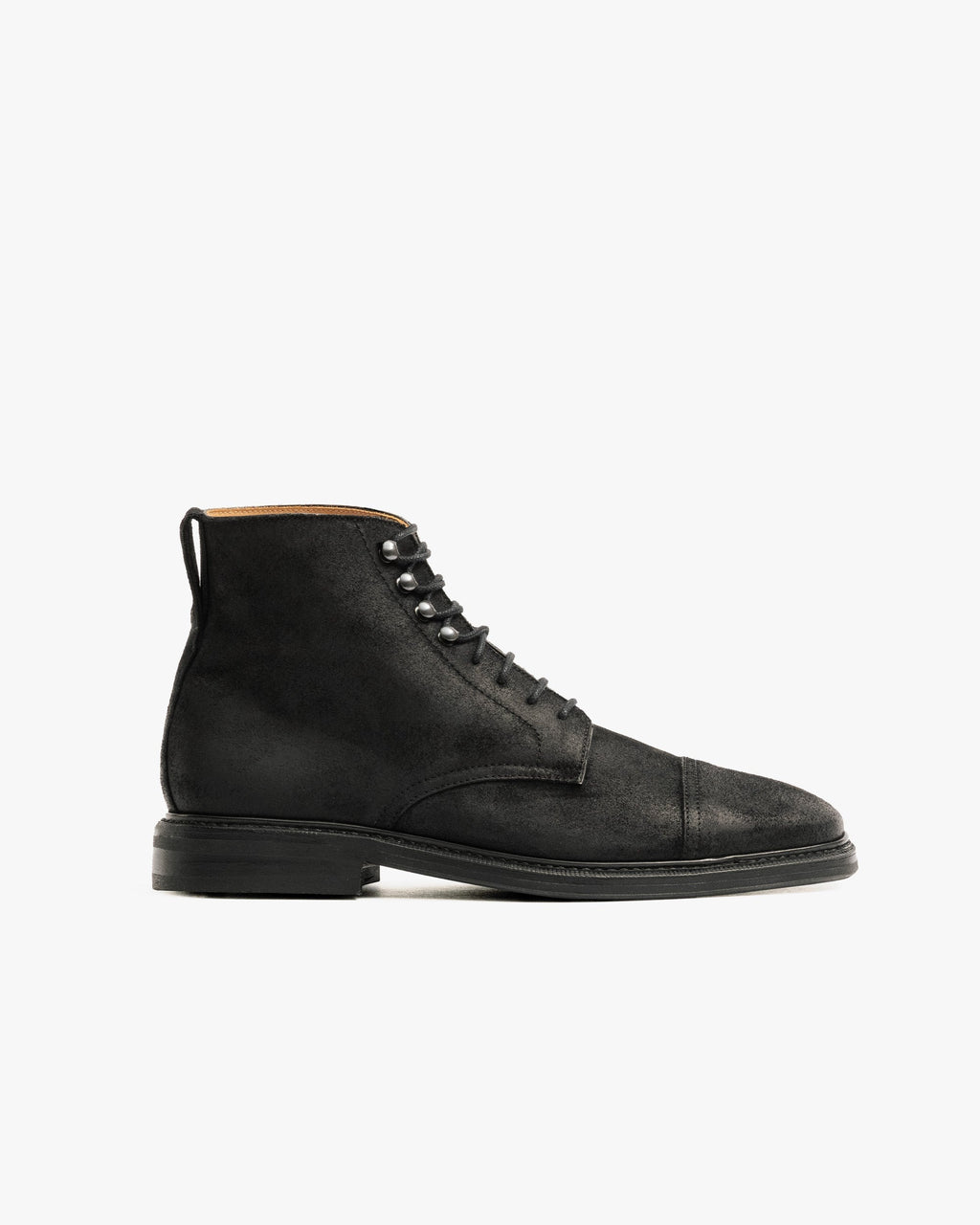 Stormont Storm Welt Boot – Black Waxed Suede