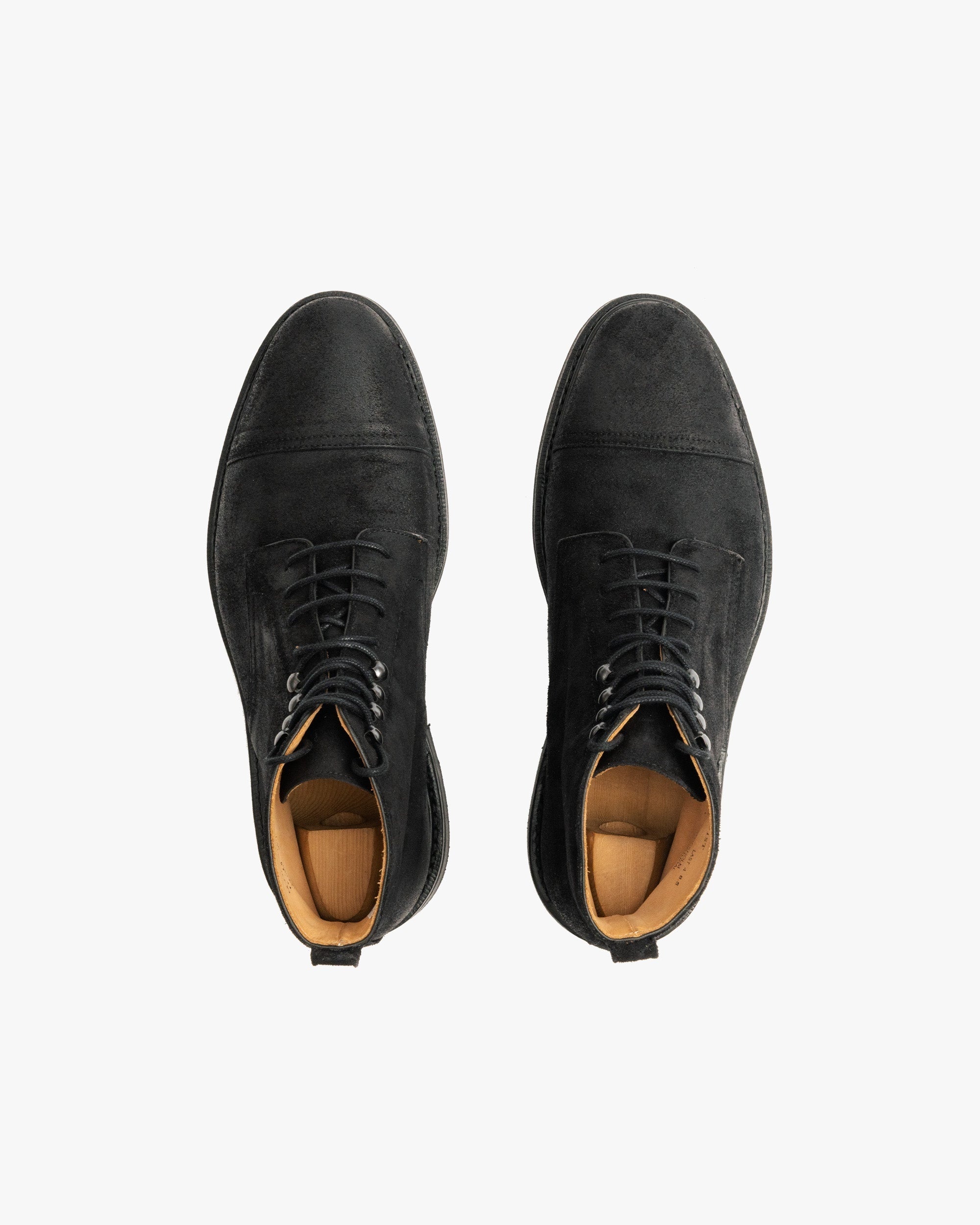 Stormont Storm Welt Boot – Black Waxed Suede