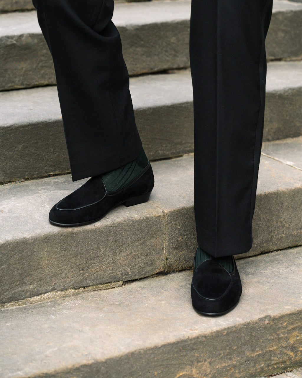 Bellamy Belgian Loafer – Black Suede