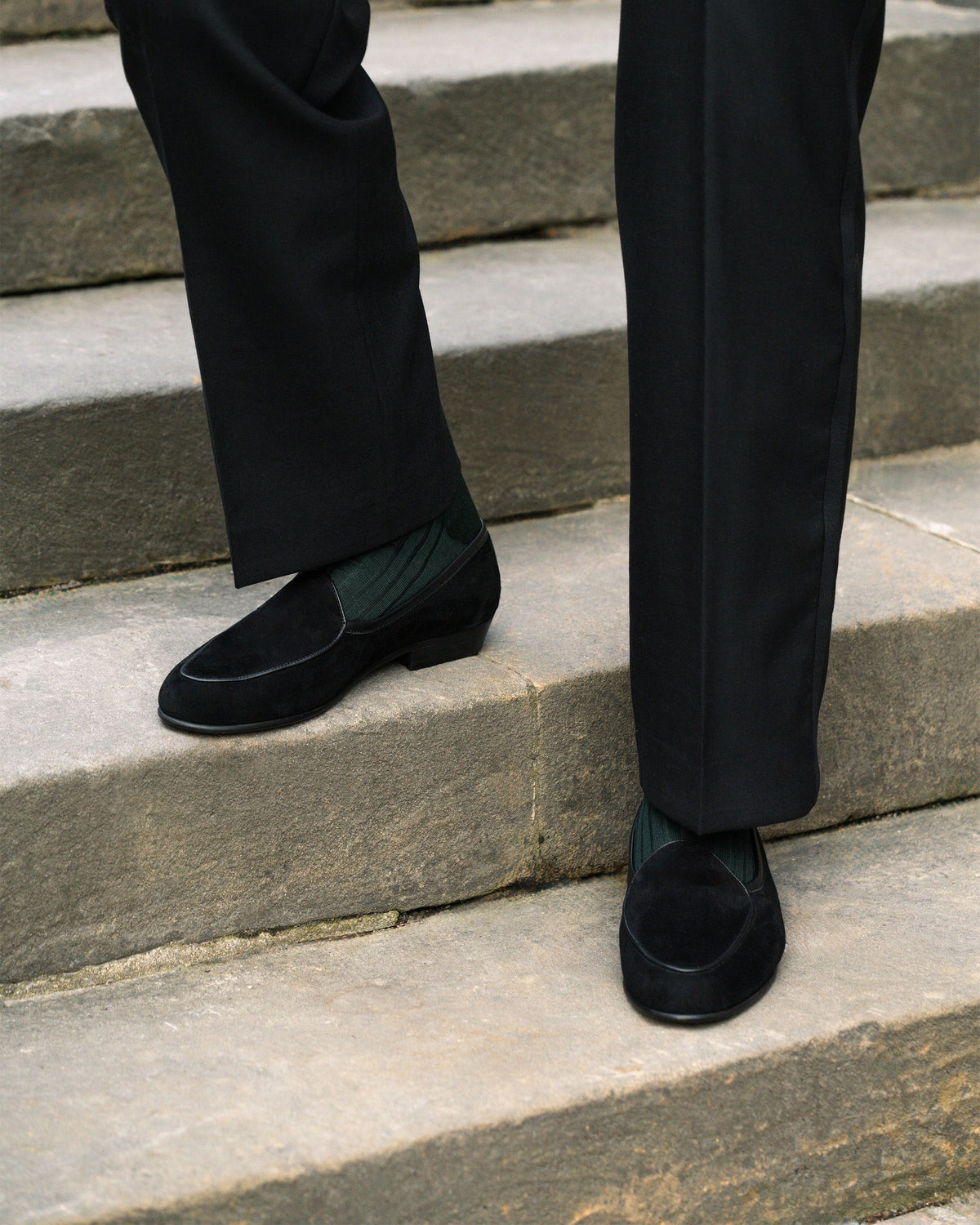 Bellamy Belgian Loafer – Black Suede