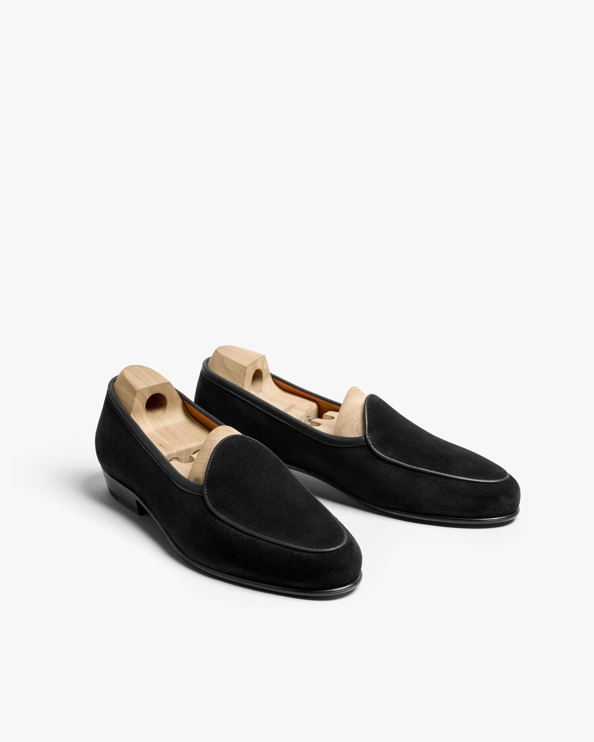 Bellamy Belgian Loafer – Black Suede