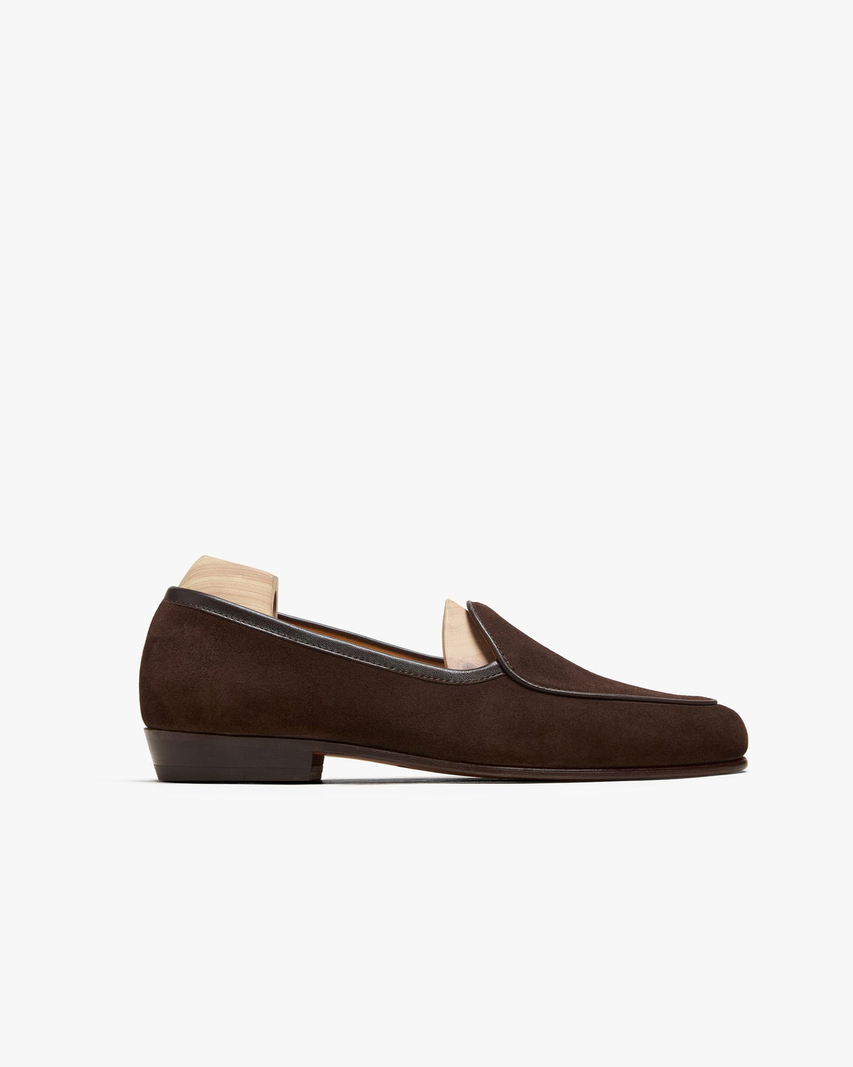 Bellamy Belgian Loafer – Dark Brown Suede