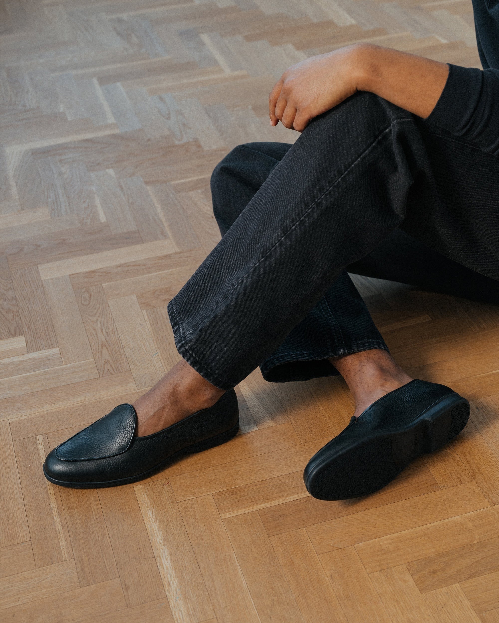 Bellamy Walker Loafer – Black Natural Grain