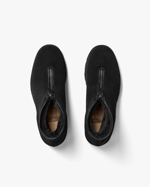 Alder Shearling Zip Boot – Black Suede