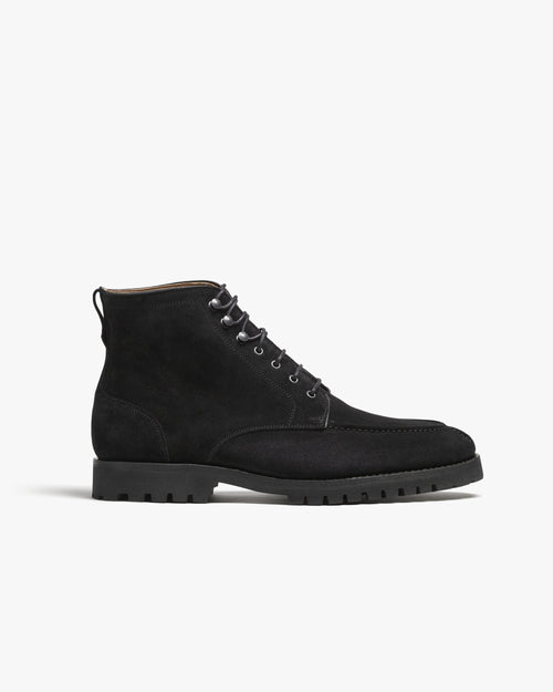 Barrow Split-Toe Boot – Black Suede