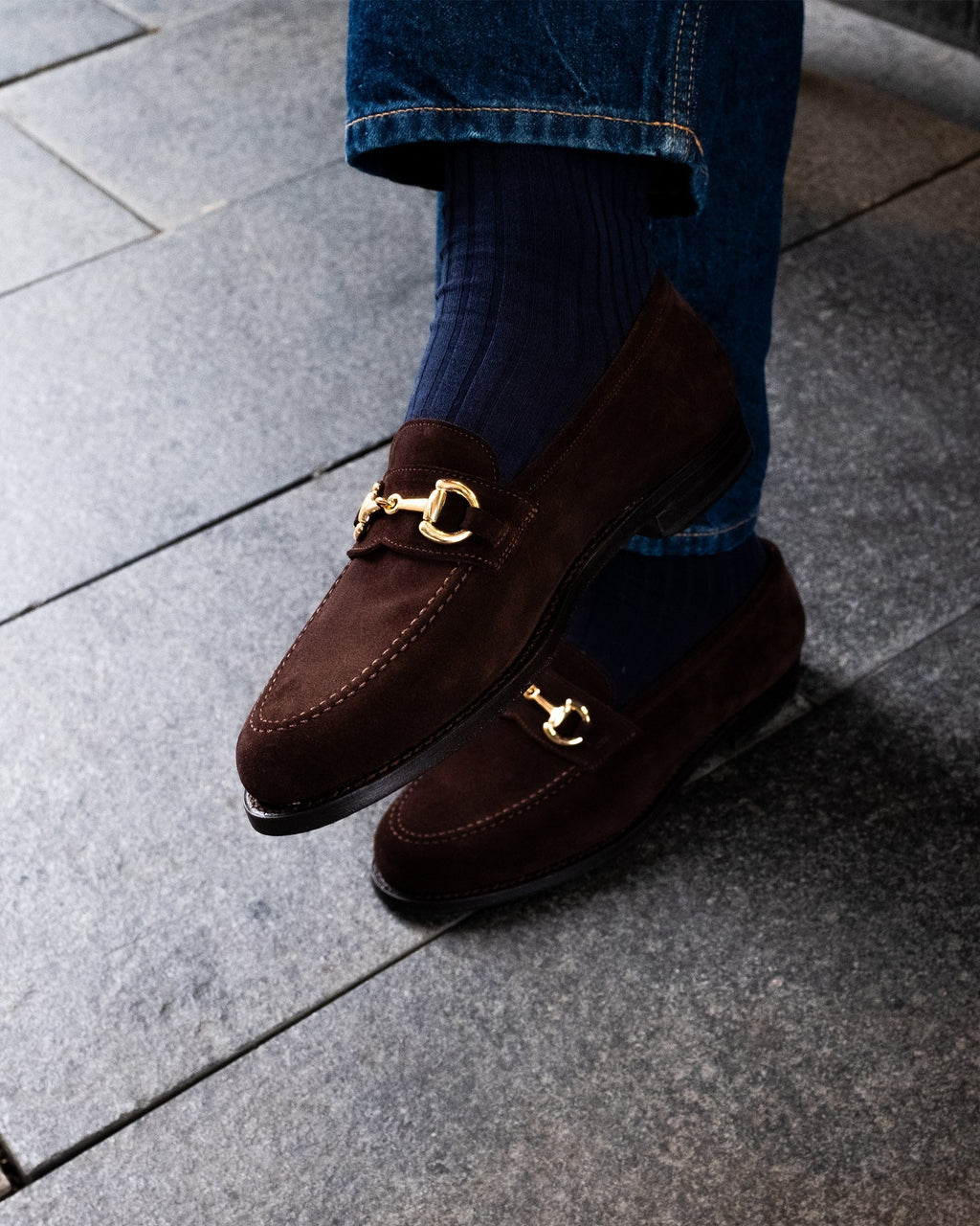 Ascot Horsebit Loafer – Dark Brown Suede