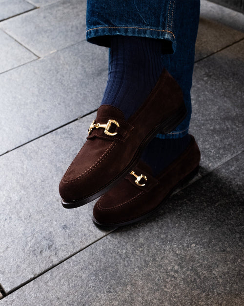 Ascot Horsebit Loafer – Dark Brown Suede