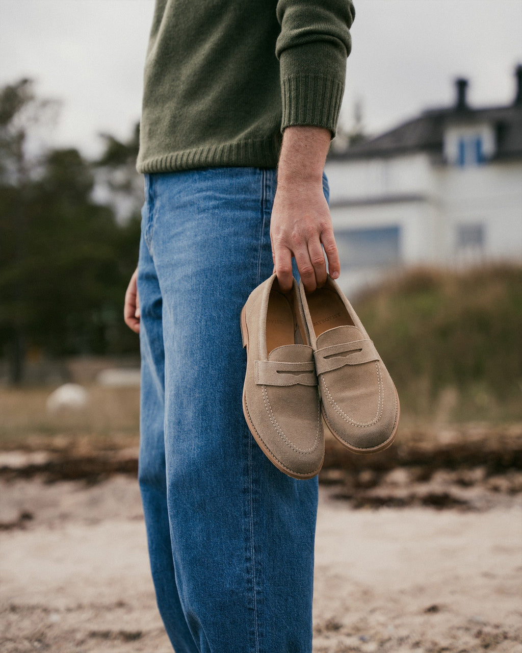 Marlow Penny Loafer – Sand Suede