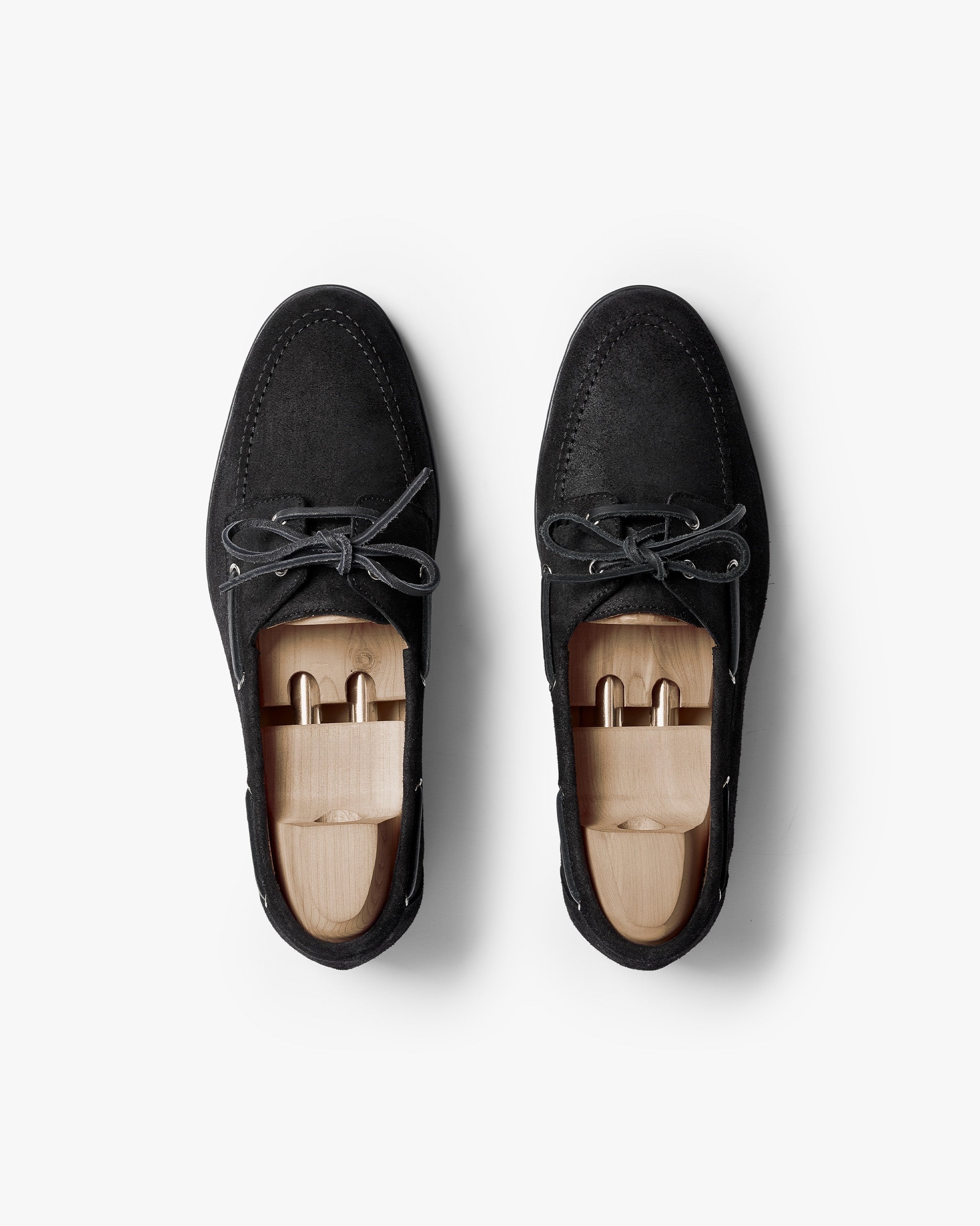 Harbor Boat Shoe – Black Waxed Suede
