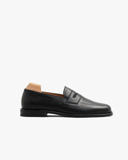 Aldon Penny Loafer – Black Natural Grain