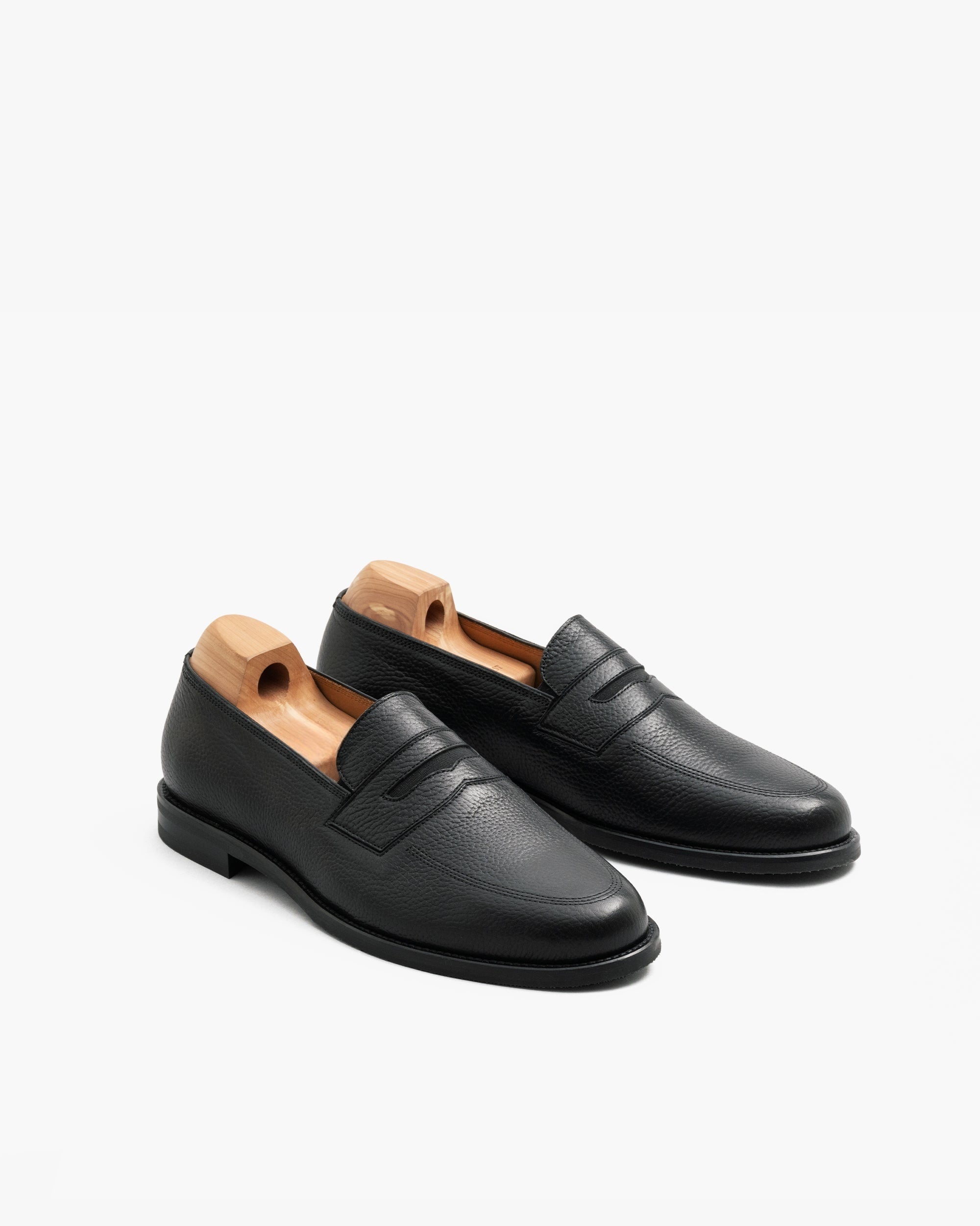 Aldon Penny Loafer – Black Natural Grain