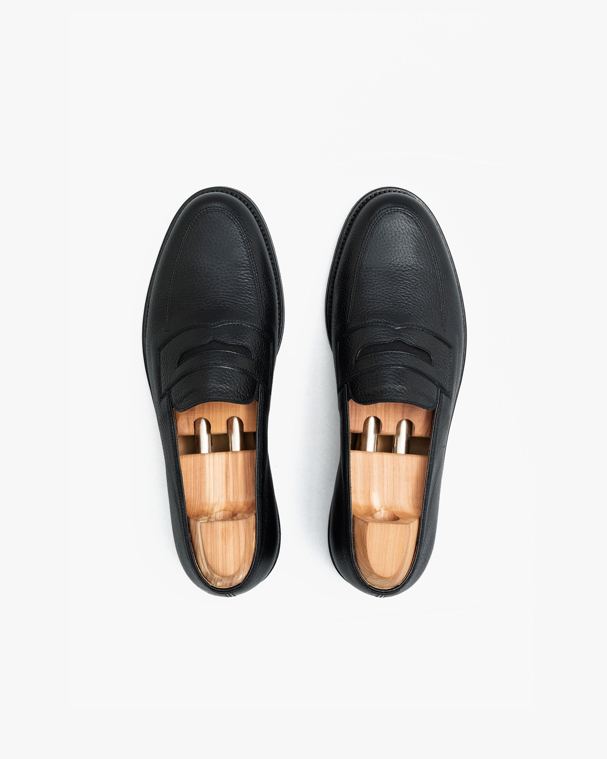 Aldon Penny Loafer – Black Natural Grain