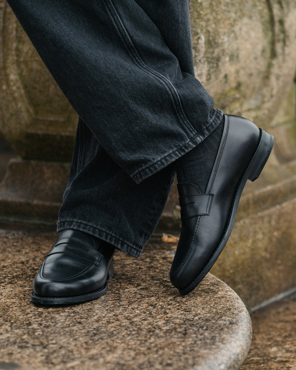 Hartley Apron Loafer – Black Calf