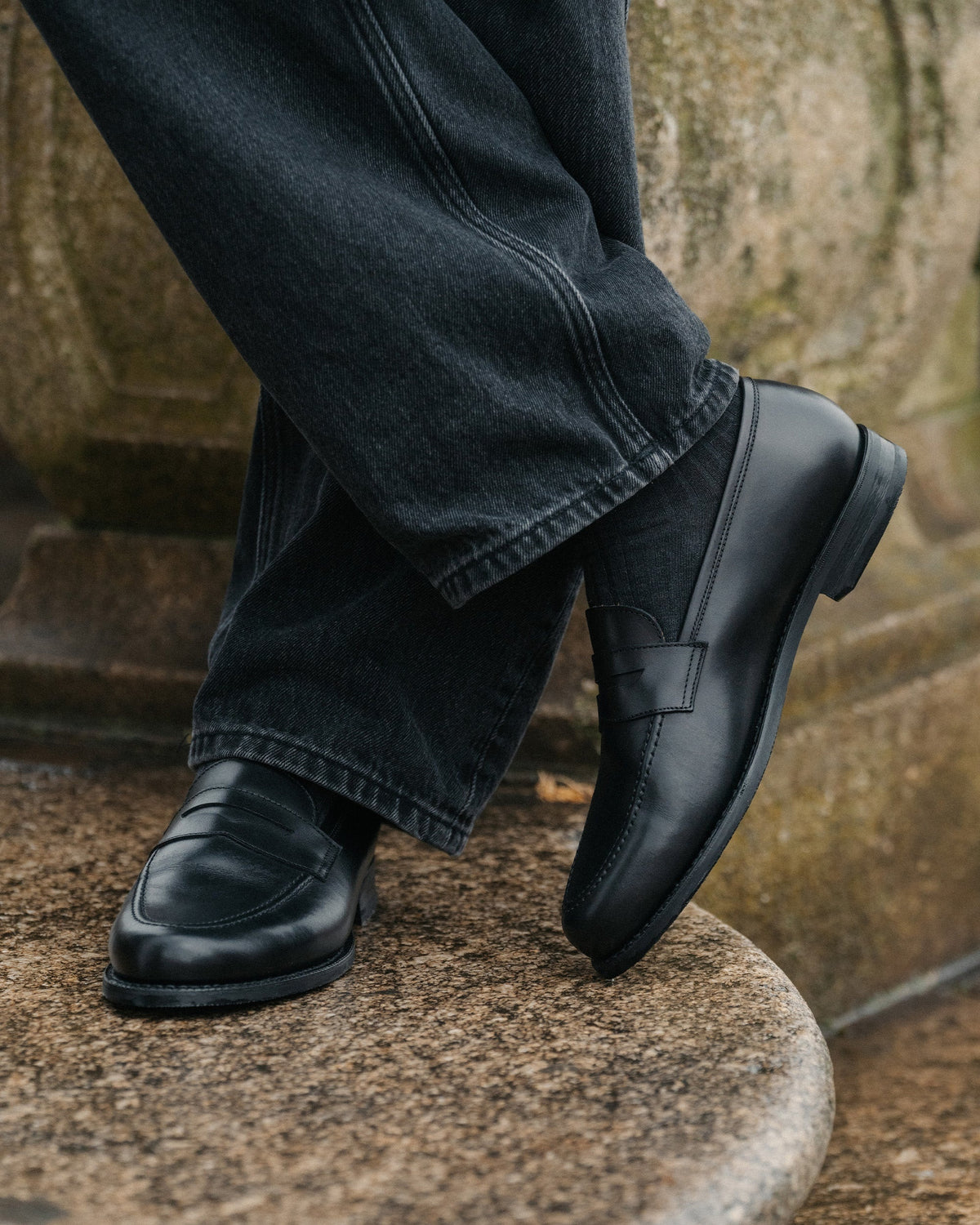 Hartley Apron Loafer – Black Calf