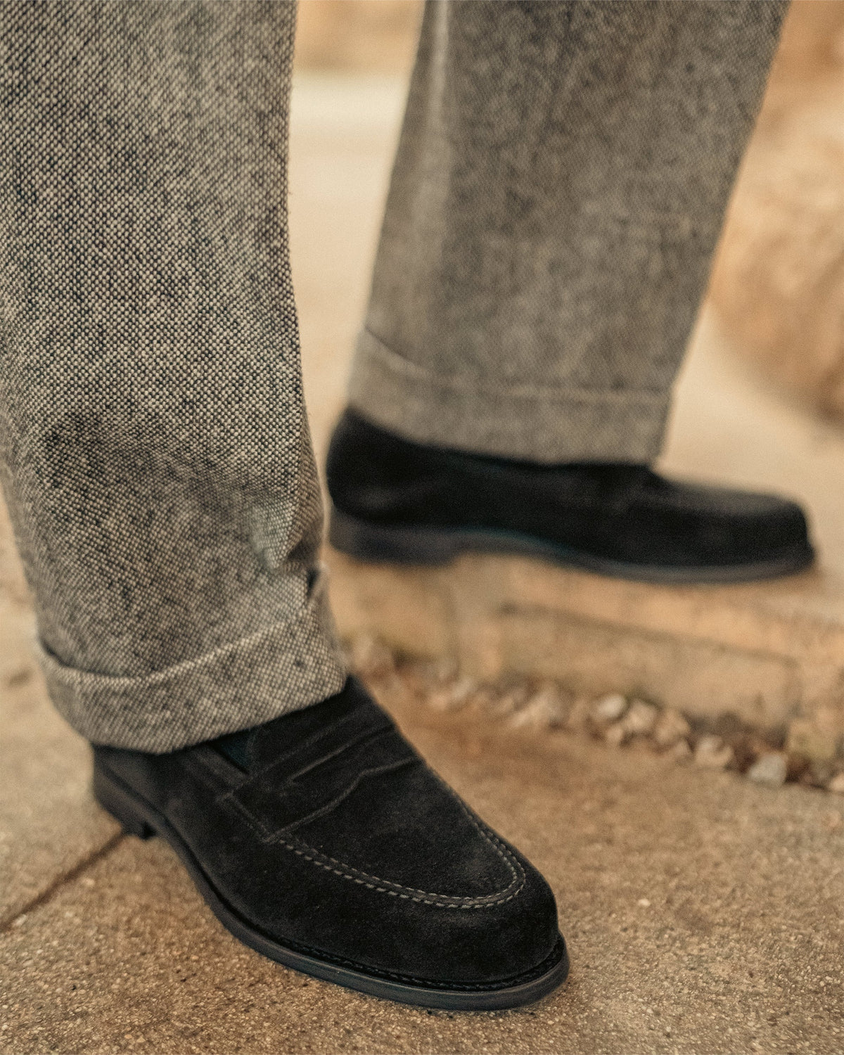 Hartley Apron Loafer – Black Suede