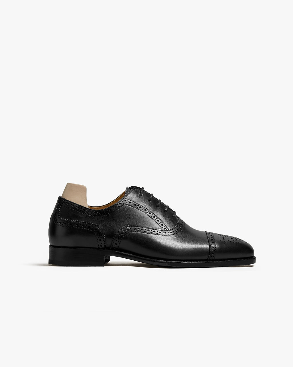 Ellery Semi-Brogue Oxford – Black Calf