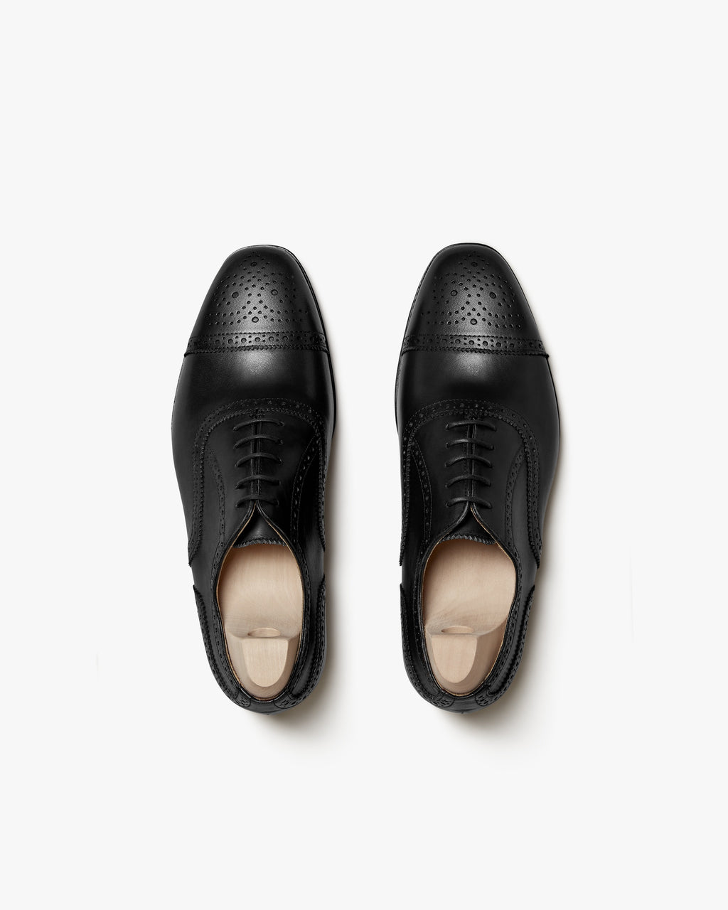 Ellery Semi-Brogue Oxford – Black Calf