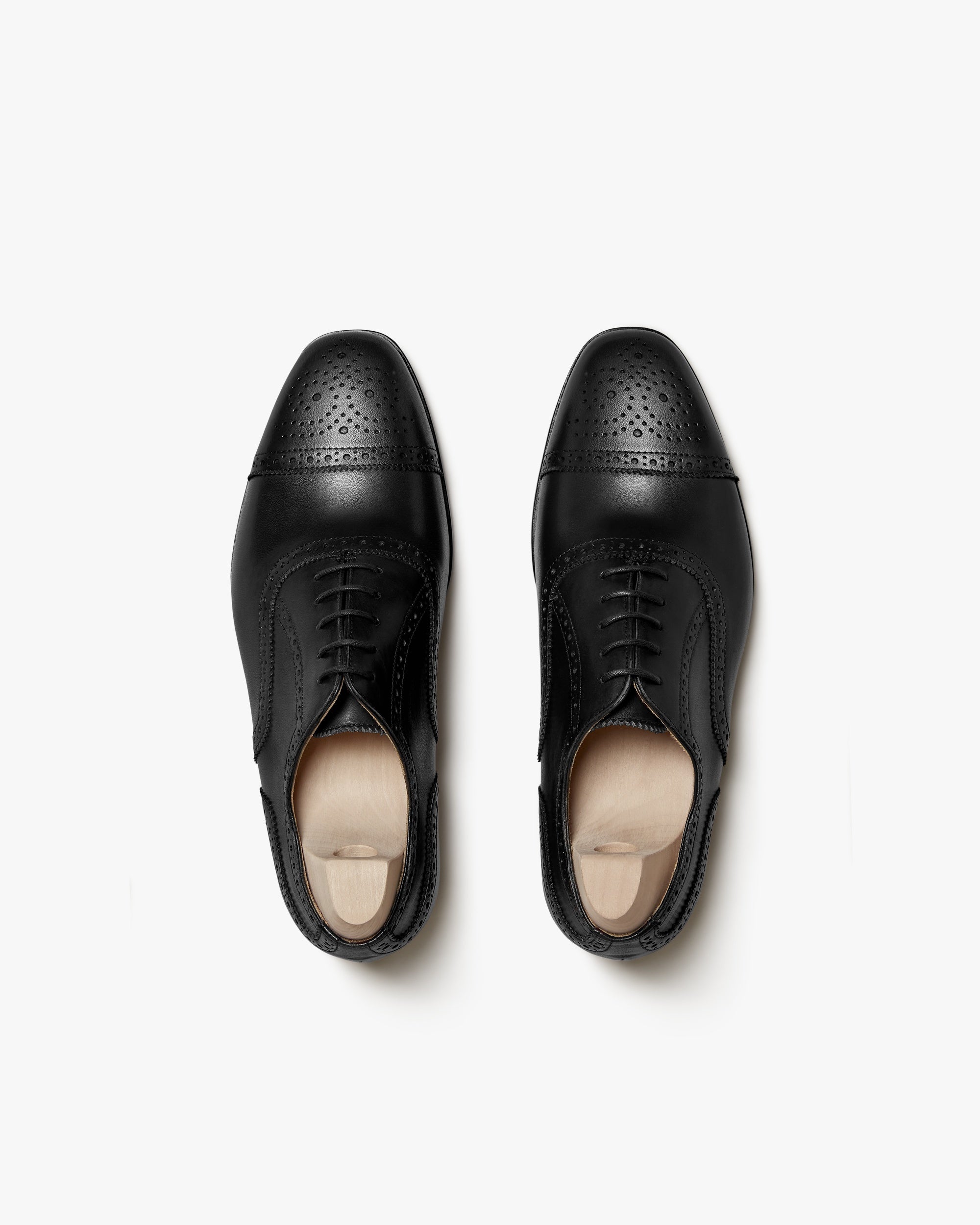 Ellery Semi-Brogue Oxford – Black Calf