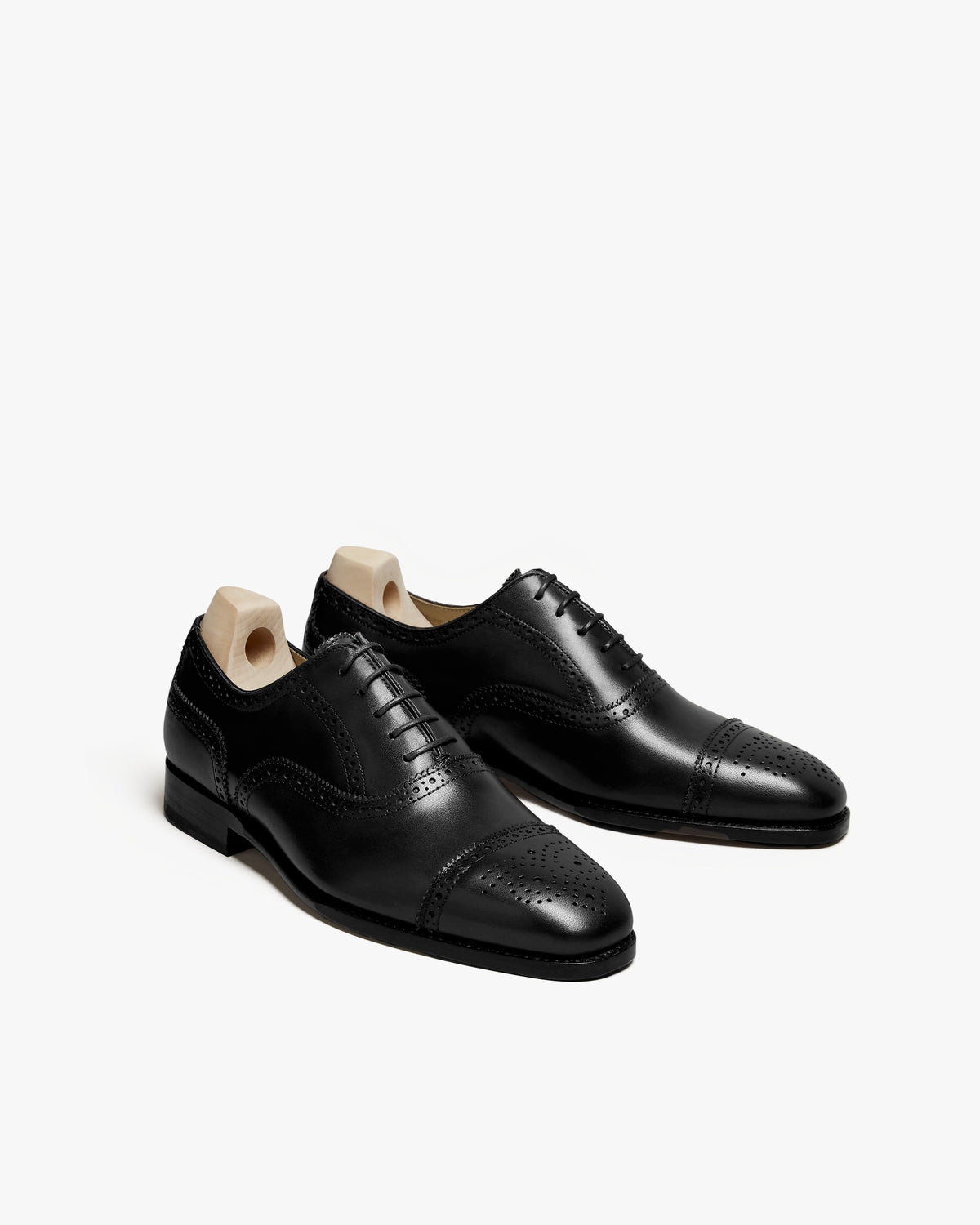 Ellery Semi-Brogue Oxford – Black Calf