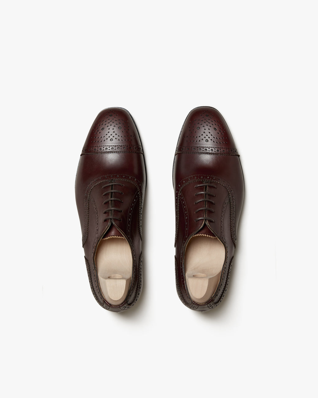 Ellery Semi-Brogue Oxford – Dark Mahogany Calf
