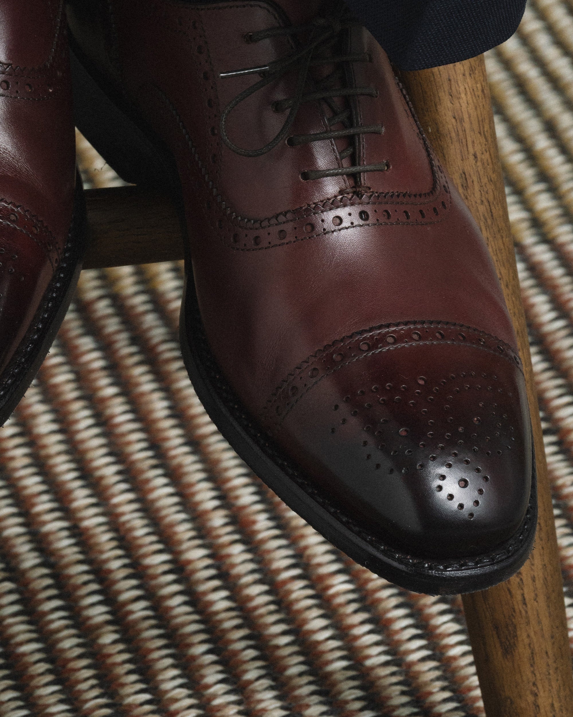 Ellery Semi-Brogue Oxford – Dark Mahogany Calf