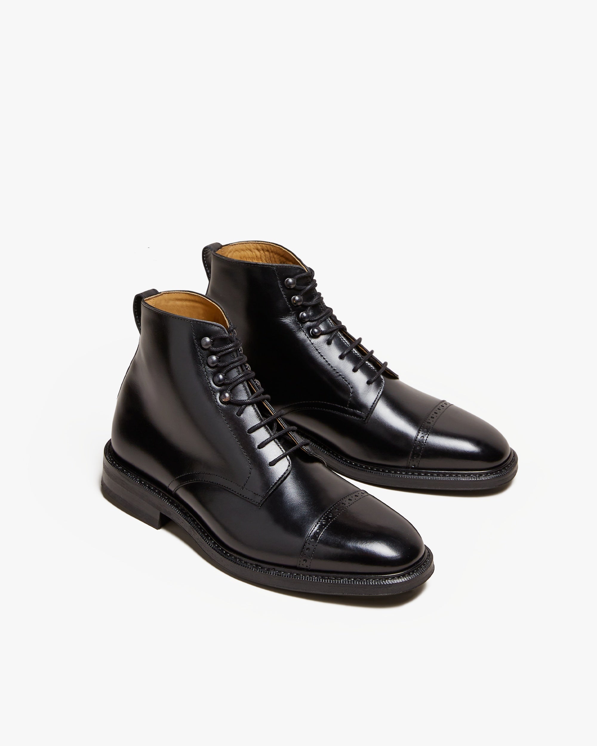 Kelston Cap-Toe Boot – Black Calf