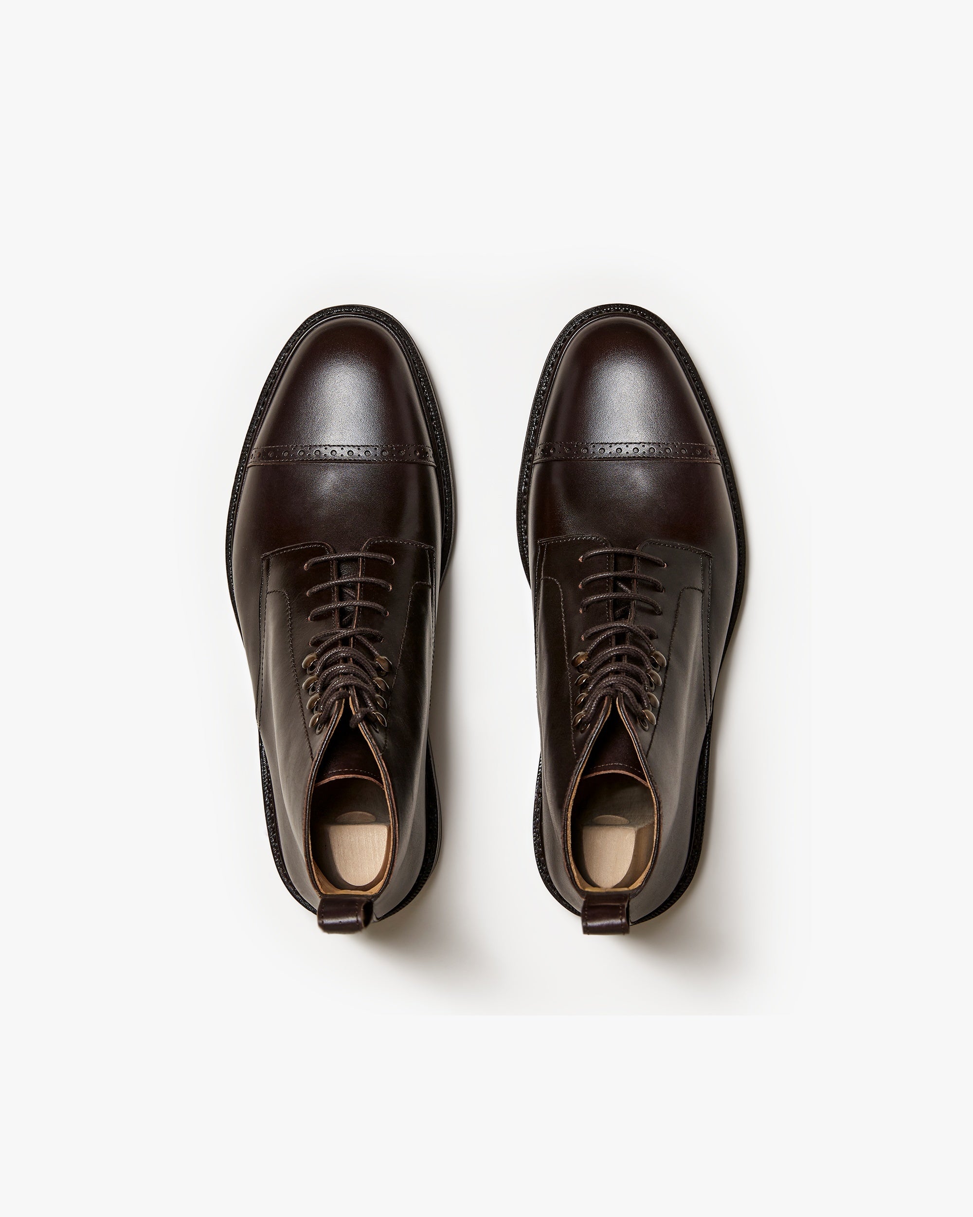 Kelston Cap-Toe Boot – Dark Brown Calf