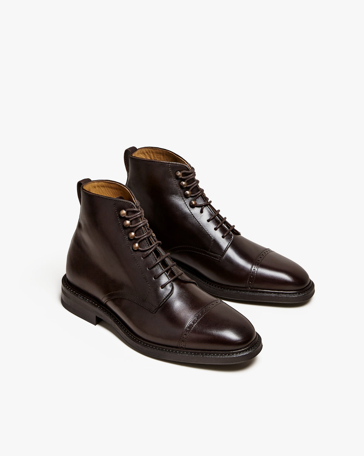 Kelston Cap-Toe Boot – Dark Brown Calf