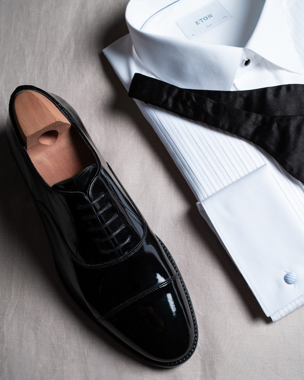 Ashcroft Cap-Toe Oxford – Black Patent Leather