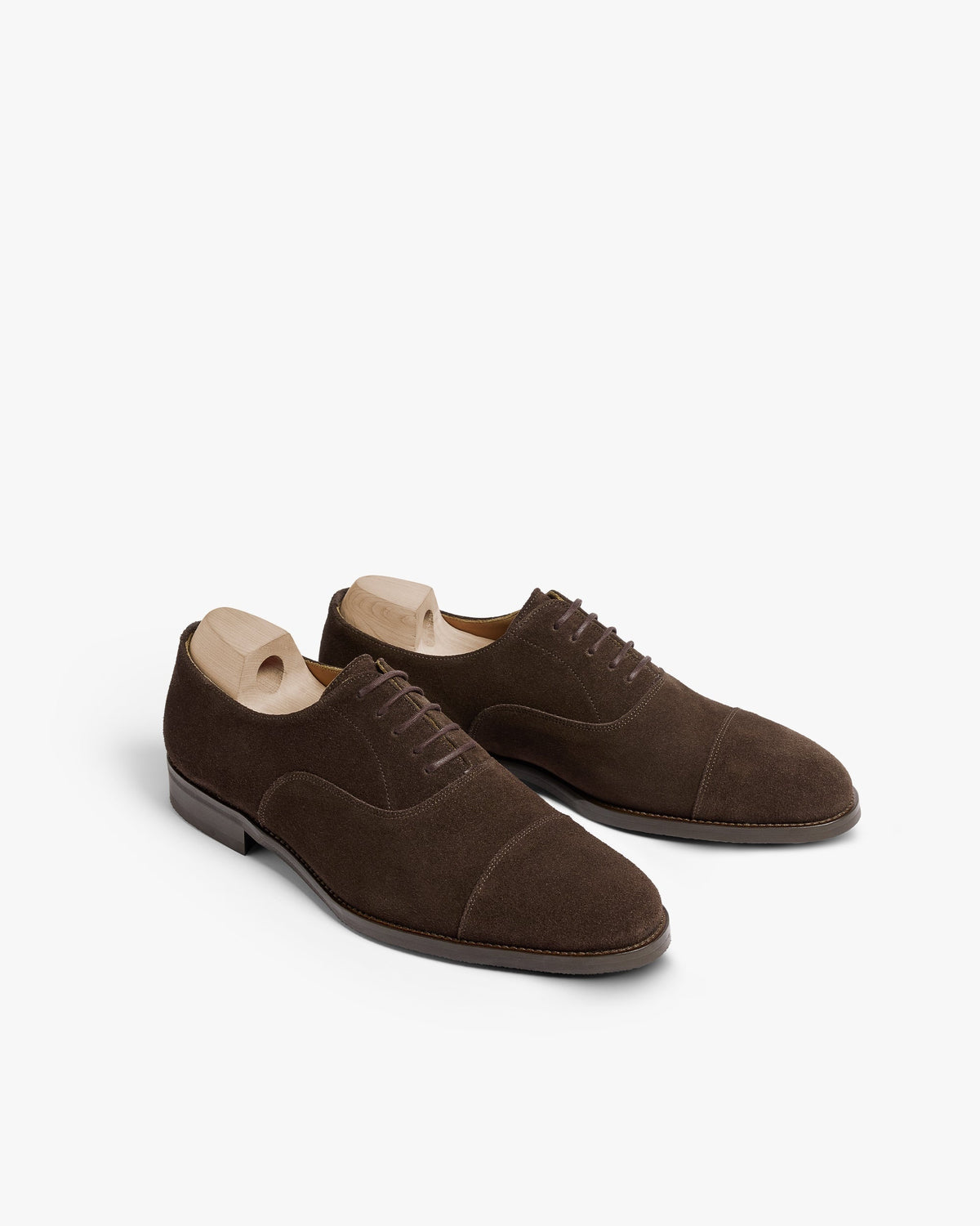 Ashcroft Cap-Toe Oxford – Dark Brown Suede
